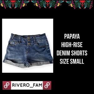 PAPAYA | HIGH-RISE DENIM SHORTS